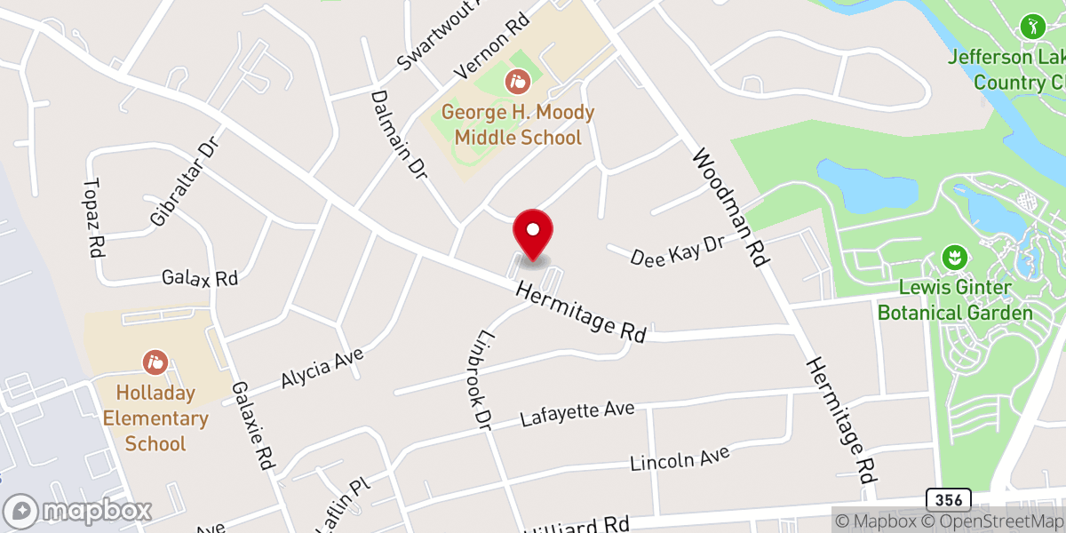 Map showing location of Lakeside Presbyterian Church
