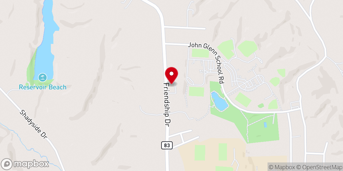 Map showing location of Friendship Baptist Church