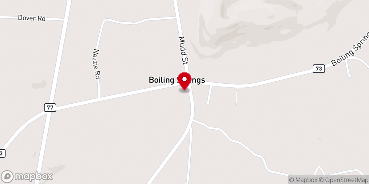 Map showing location of Boiling Springs Missionary Baptist Church