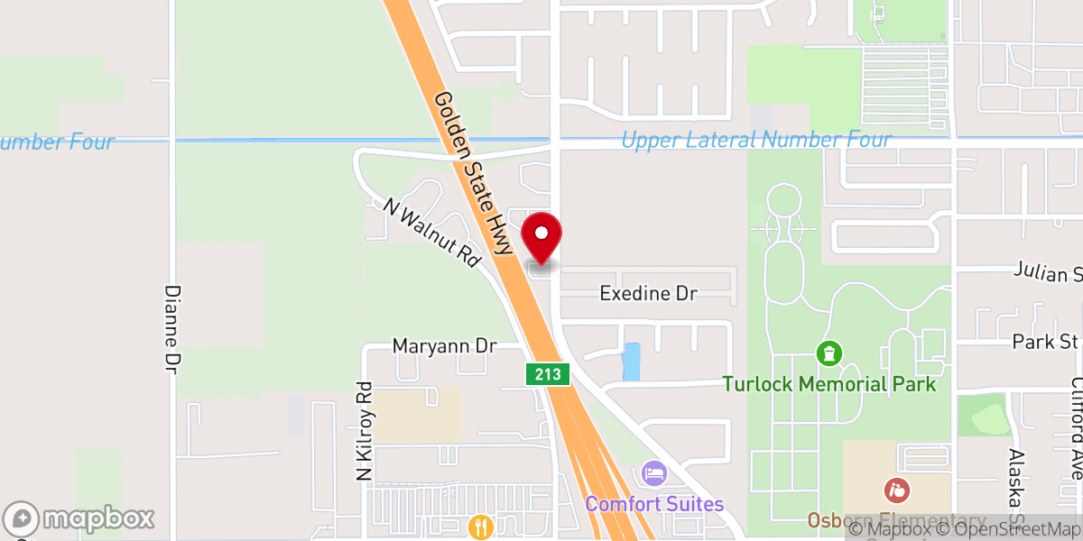 Map showing location of Iglesia Emmanuel Turlock