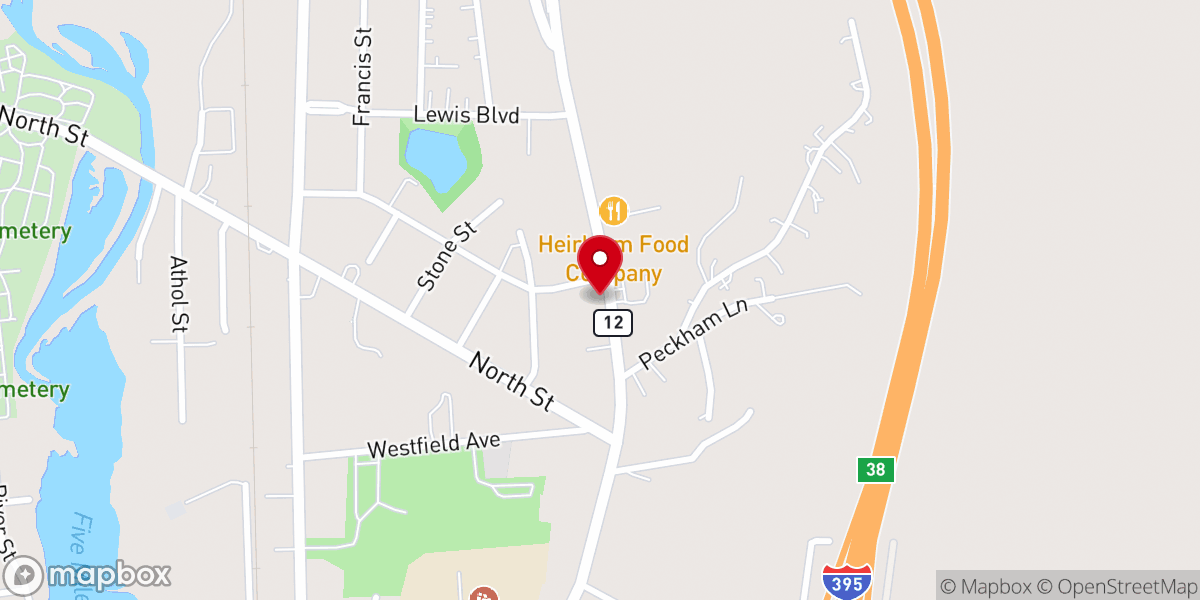 Map showing location of Sugarz Bakery