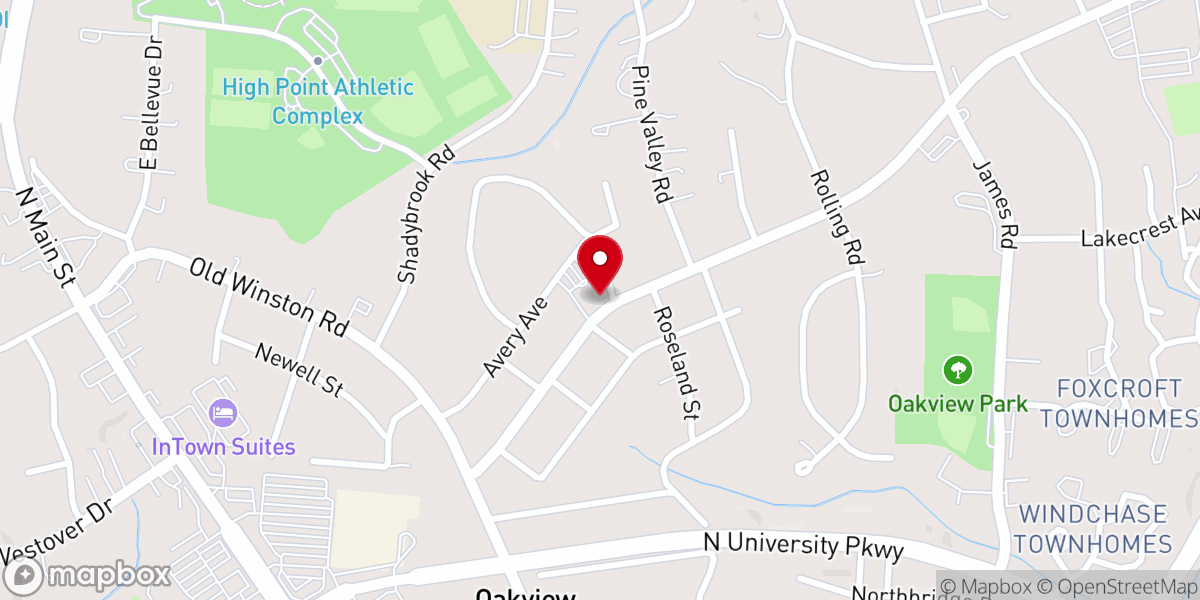 Map showing location of Oakview United Methodist Church
