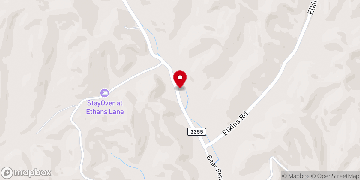 Map showing location of Bear Pen Worship Center
