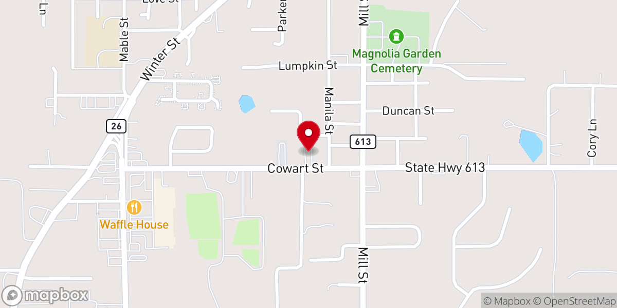 Map showing location of Aunt Jenny's Country Buffet