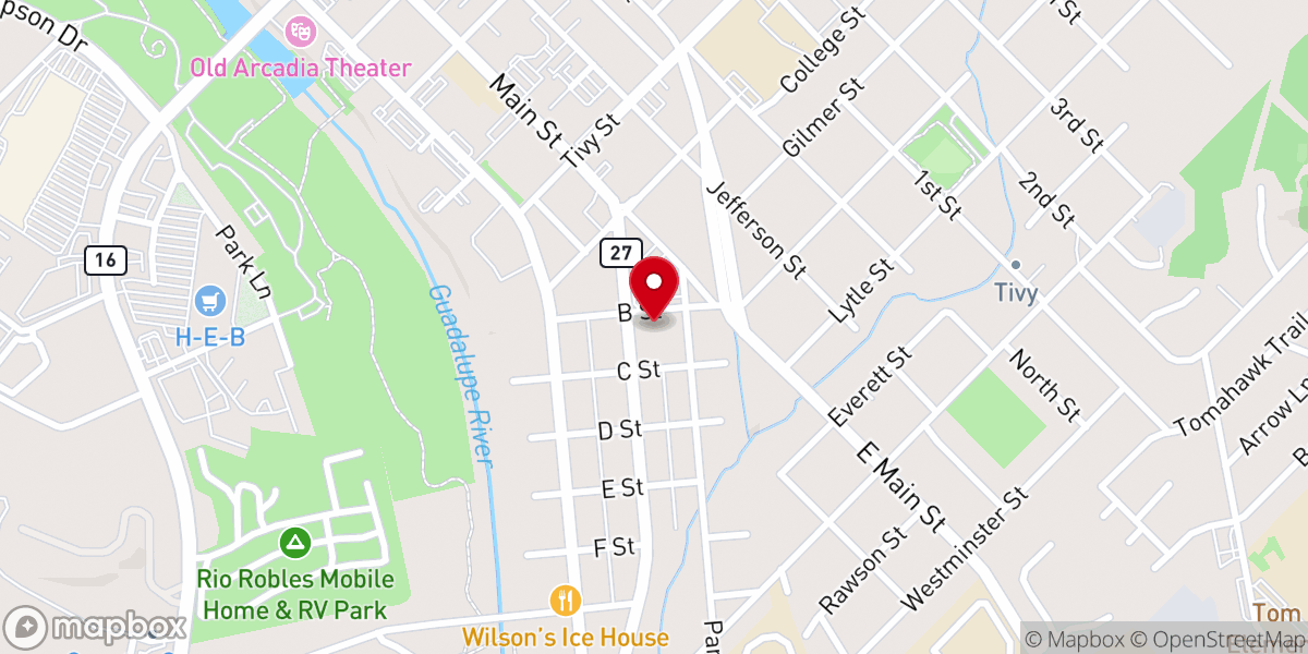 Map showing location of Sunrise Baptist Church