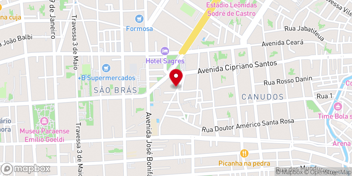 Map showing location of IBMA - Igreja Batista Missionária da Amazônia