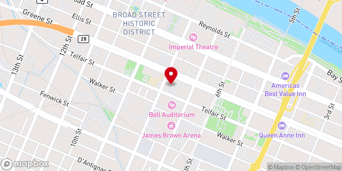Map showing location of Saint John United Methodist Church