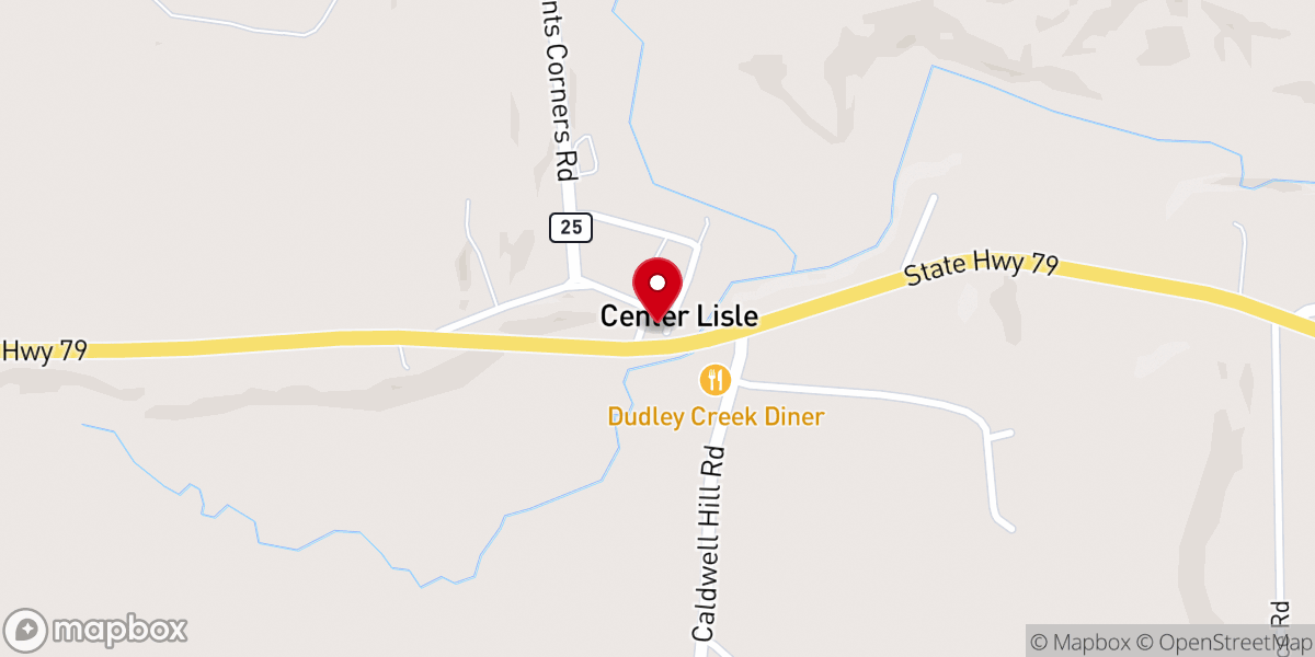 Map showing location of Center Lisle Congregational Church