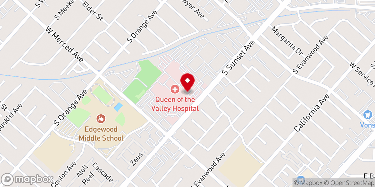 Map showing location of queen of the valley chapel