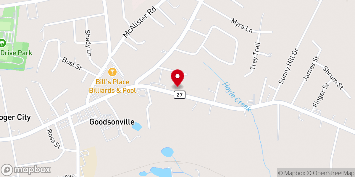 Map showing location of Boger City Wesleyan Church