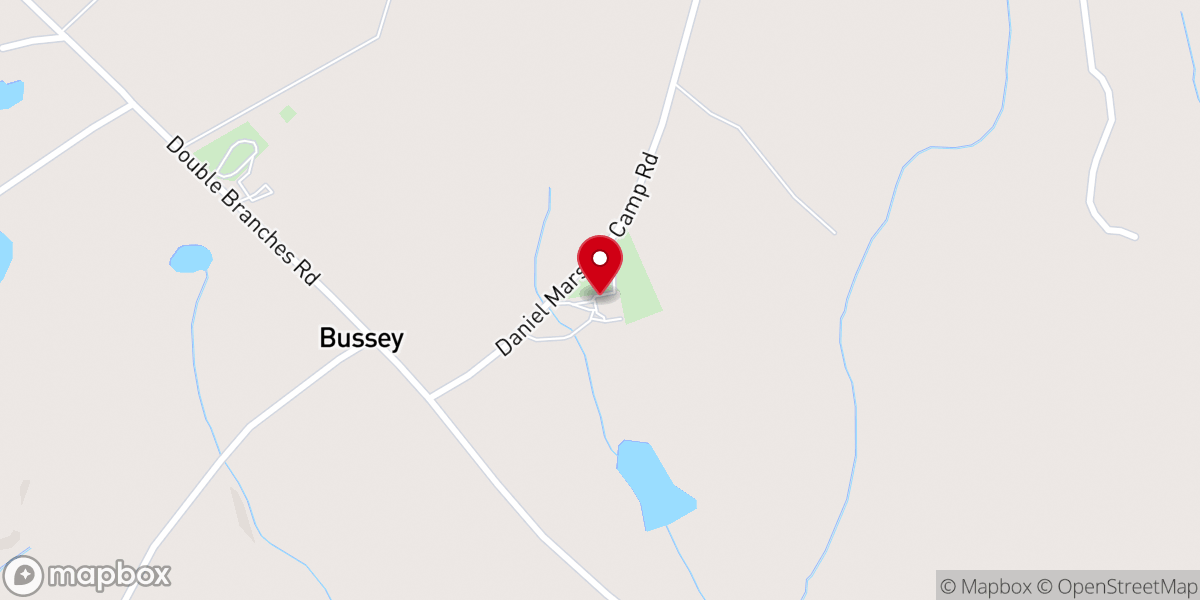 Map showing location of Double Branches Baptist Church