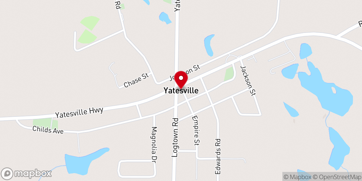 Map showing location of Yatesville