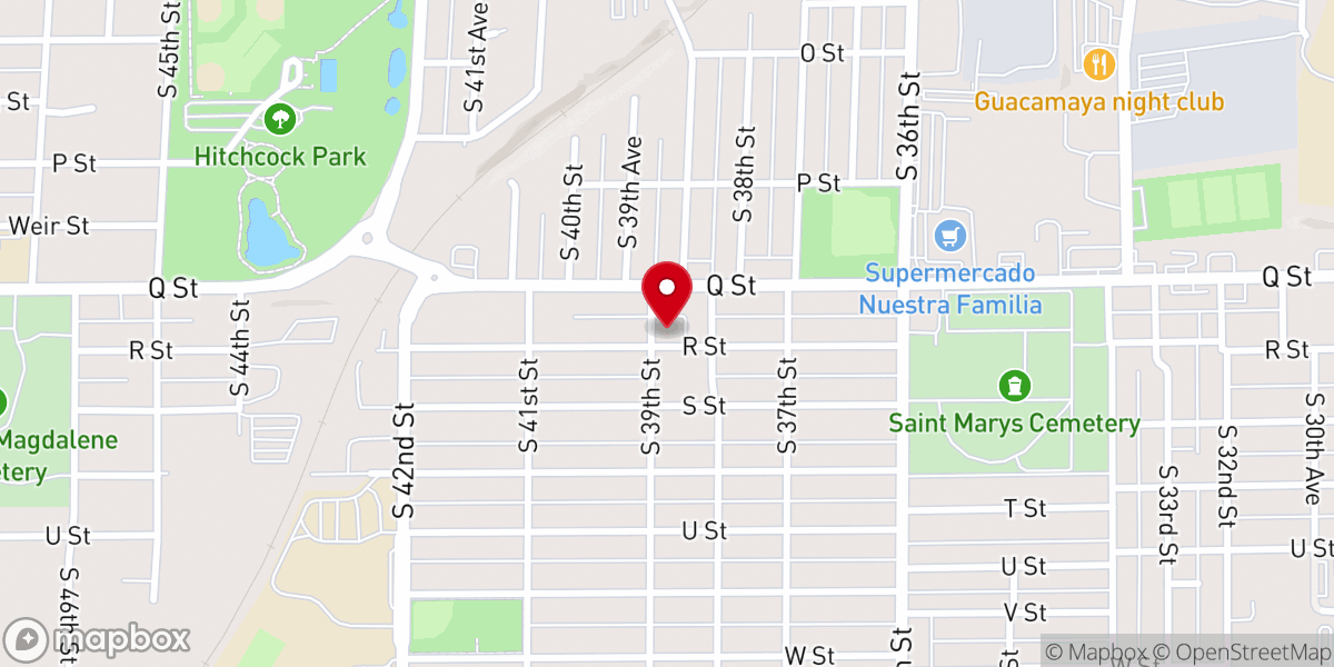 Map showing location of Southside Baptist Church