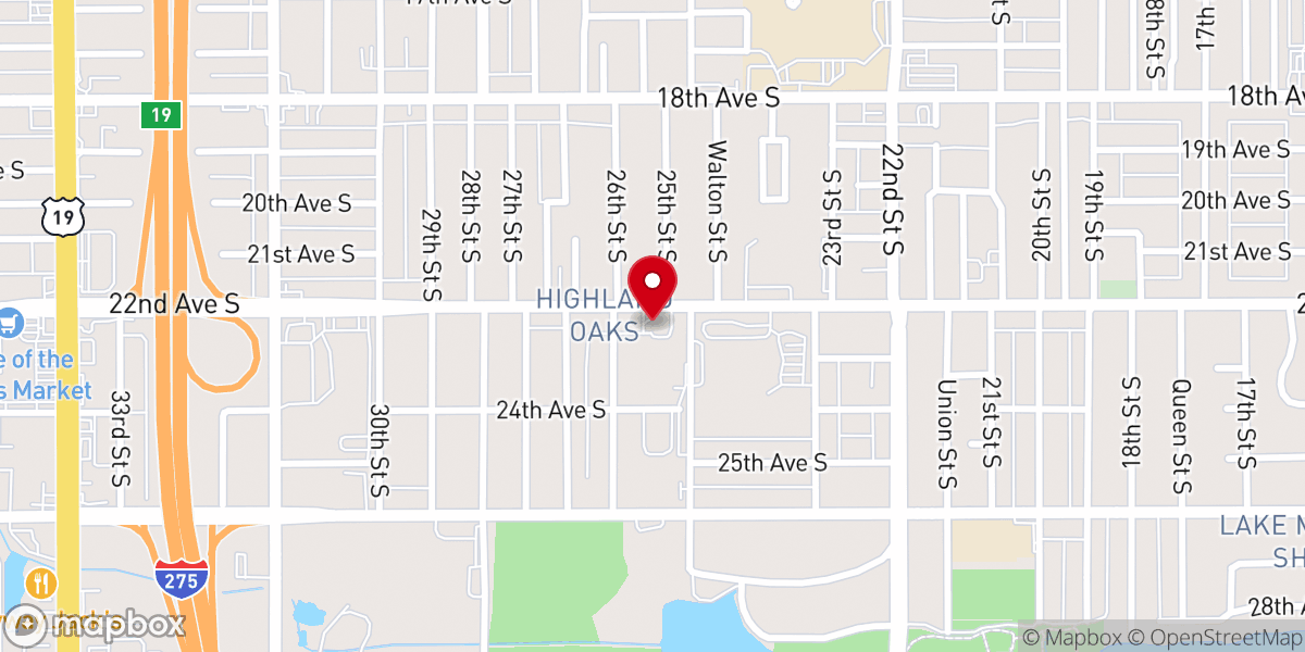 Map showing location of Christ Gospel Church of St. Petersburg