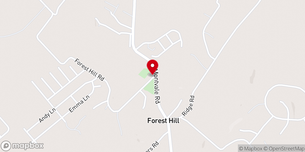 Map showing location of Forest Hill Baptist Church