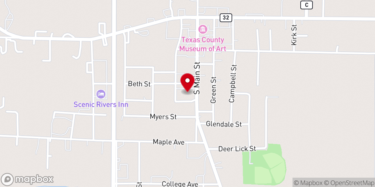 Map showing location of First Baptist Church