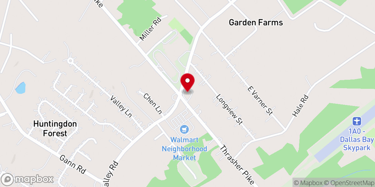 Map showing location of Middle Valley Church of God