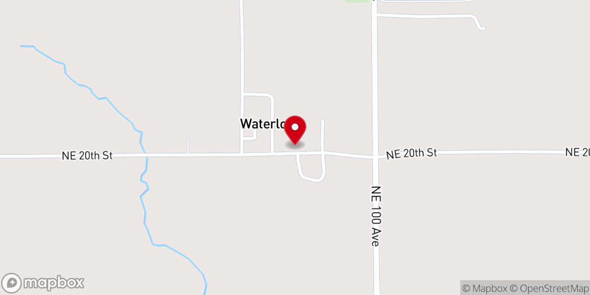Map showing location of St. Louis Waterloo Catholic Church