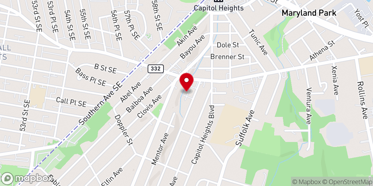 Map showing location of Spirit of the Living God Worship Center