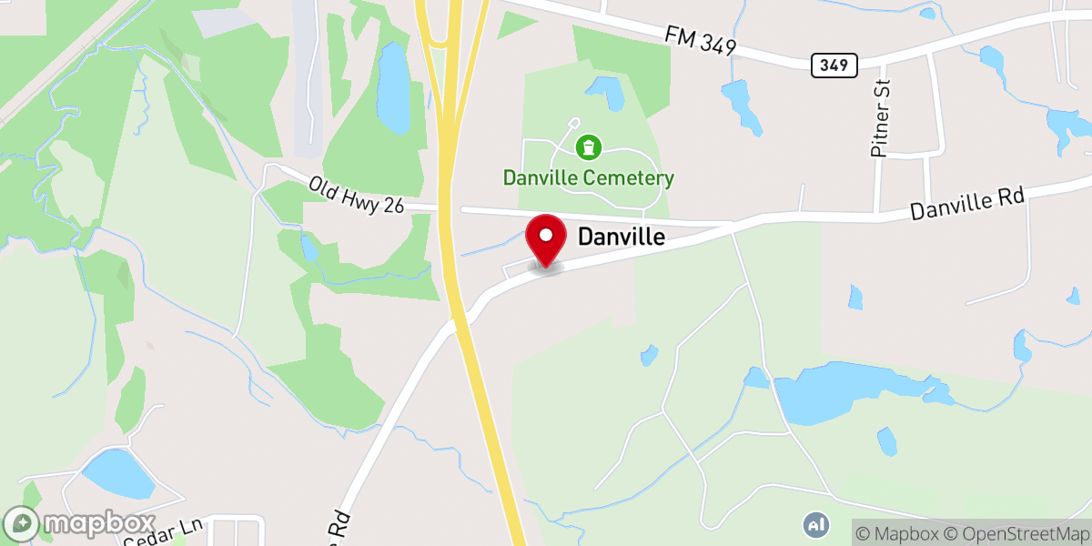 Map showing location of Danville United Methodist Church