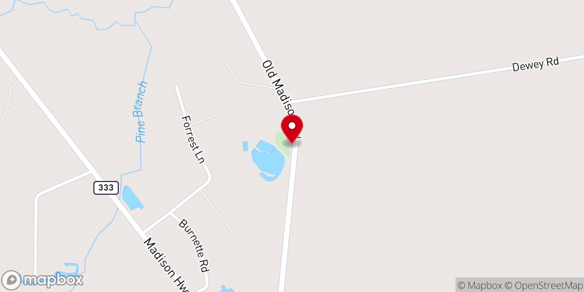 Map showing location of Sweetfield Church