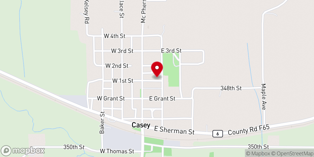 Map showing location of St John's Lutheran Church