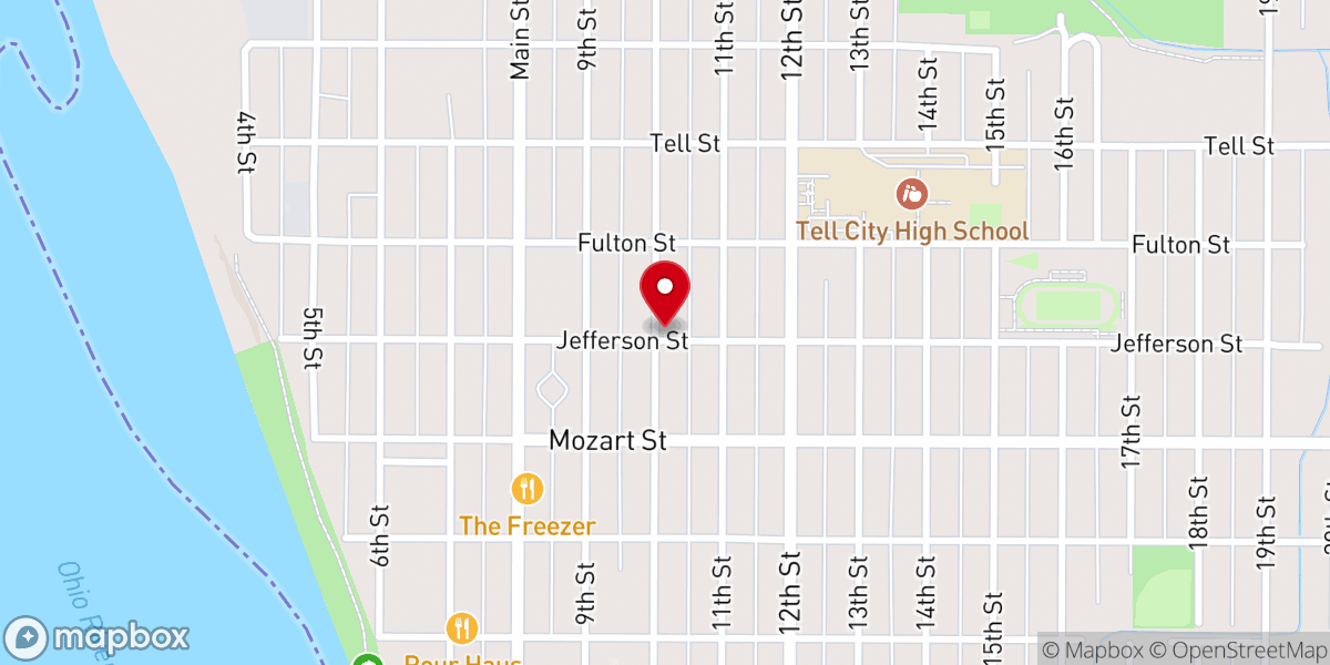 Map showing location of Evangelical United Church of Christ