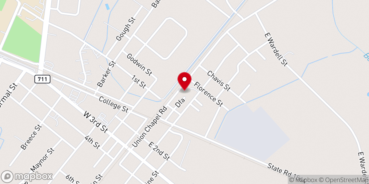 Map showing location of Pembroke First Baptist Church