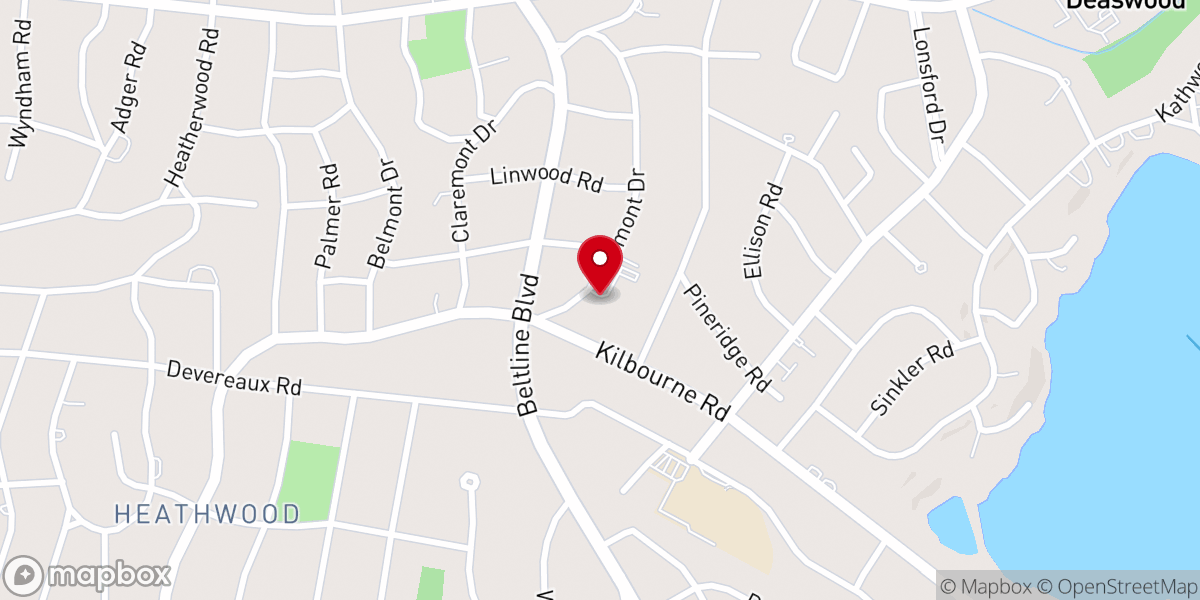 Map showing location of Kilbourne Park Baptist Church