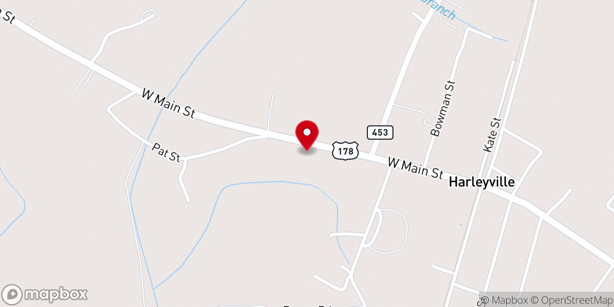 Map showing location of First Baptist Church