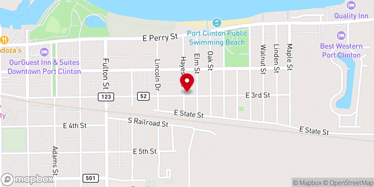 Map showing location of Ottawa County Church of Christ