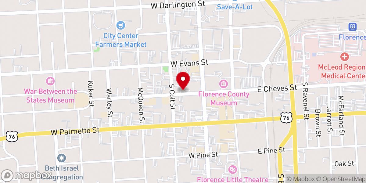 Map showing location of Central United Methodist Church Administration Office