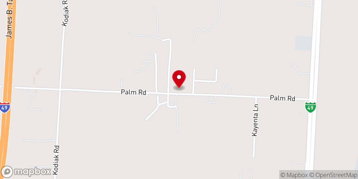 Map showing location of Neosho Christian Church