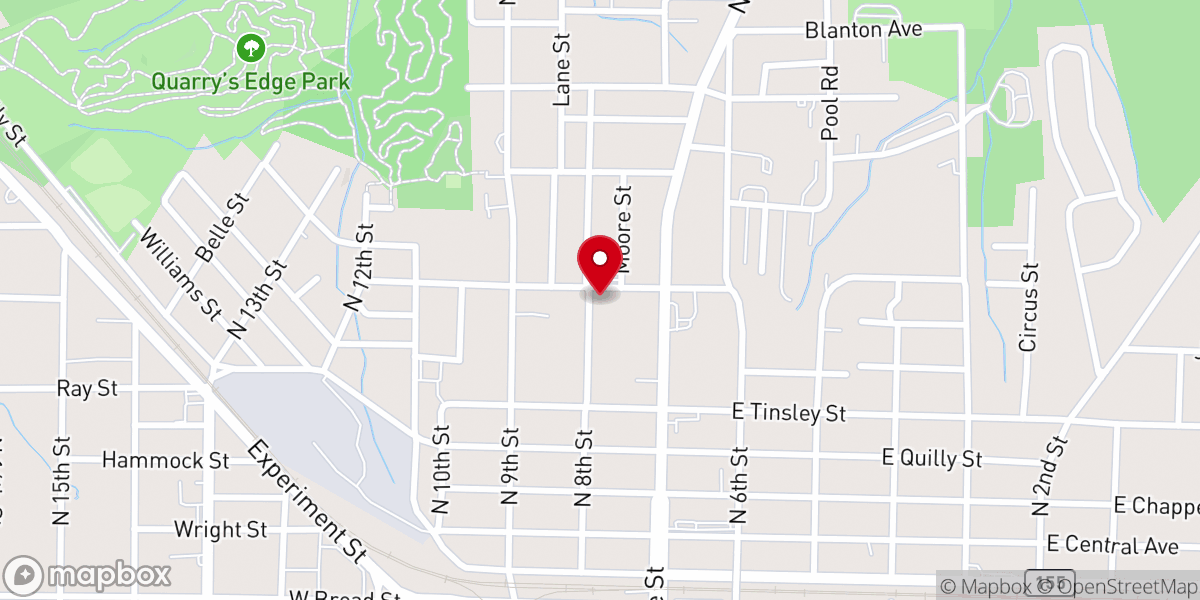 Map showing location of Rising Star Missionary Baptist Church