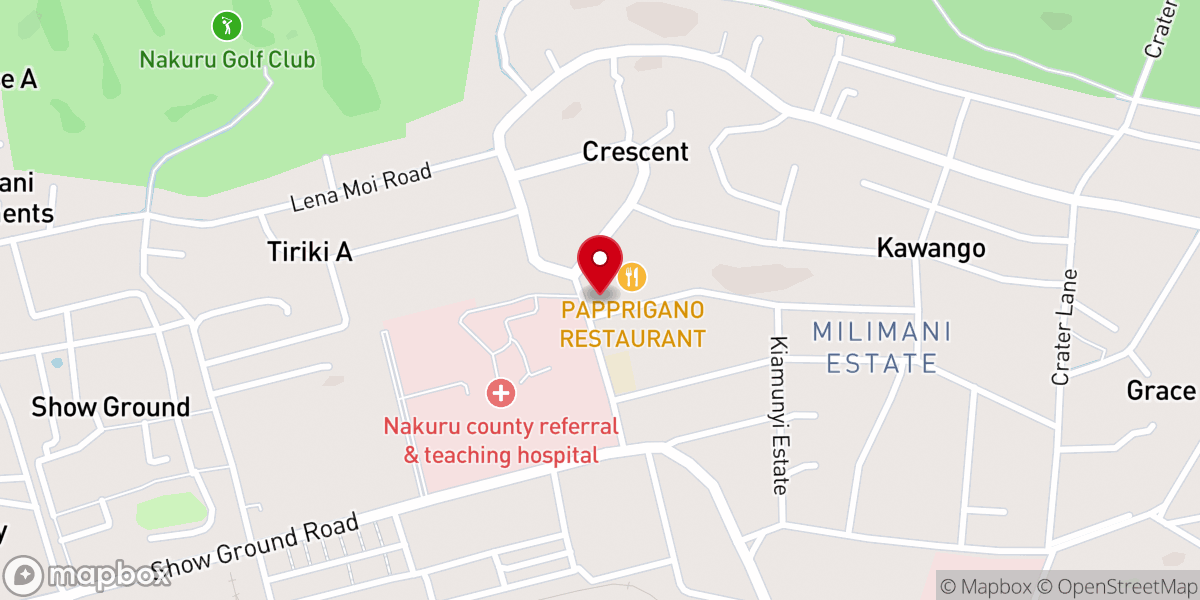 Map showing location of Trinity Chapel Nakuru