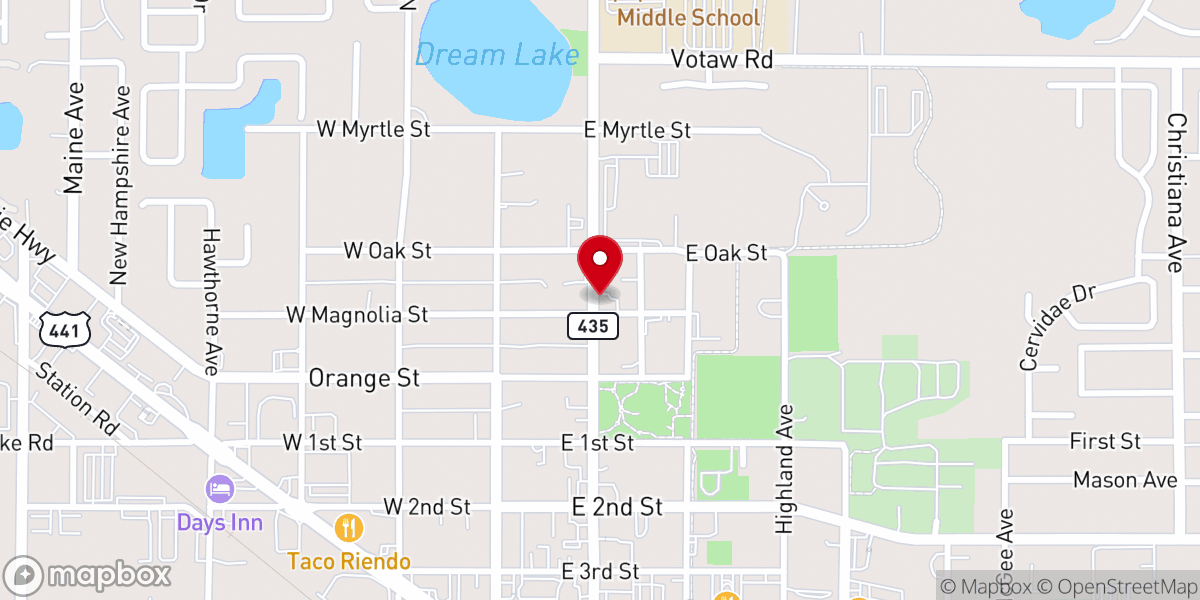 Map showing location of Park Avenue Worship Center