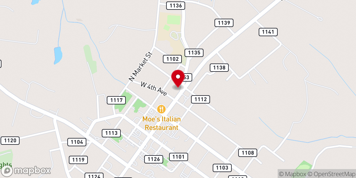 Map showing location of St Matthews Baptist Church