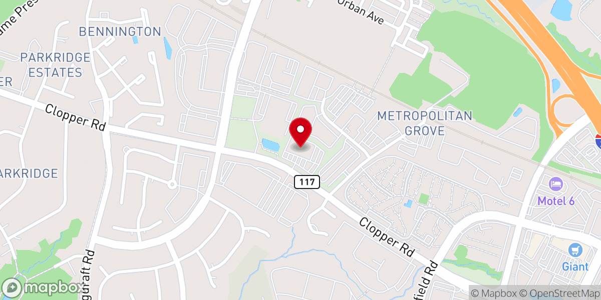 Map showing location of Lucky Strike Gaithersburg