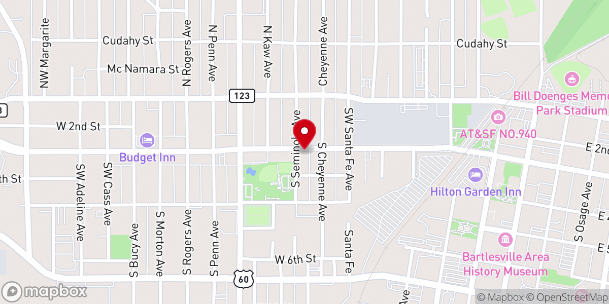 Map showing location of Humble Road Church