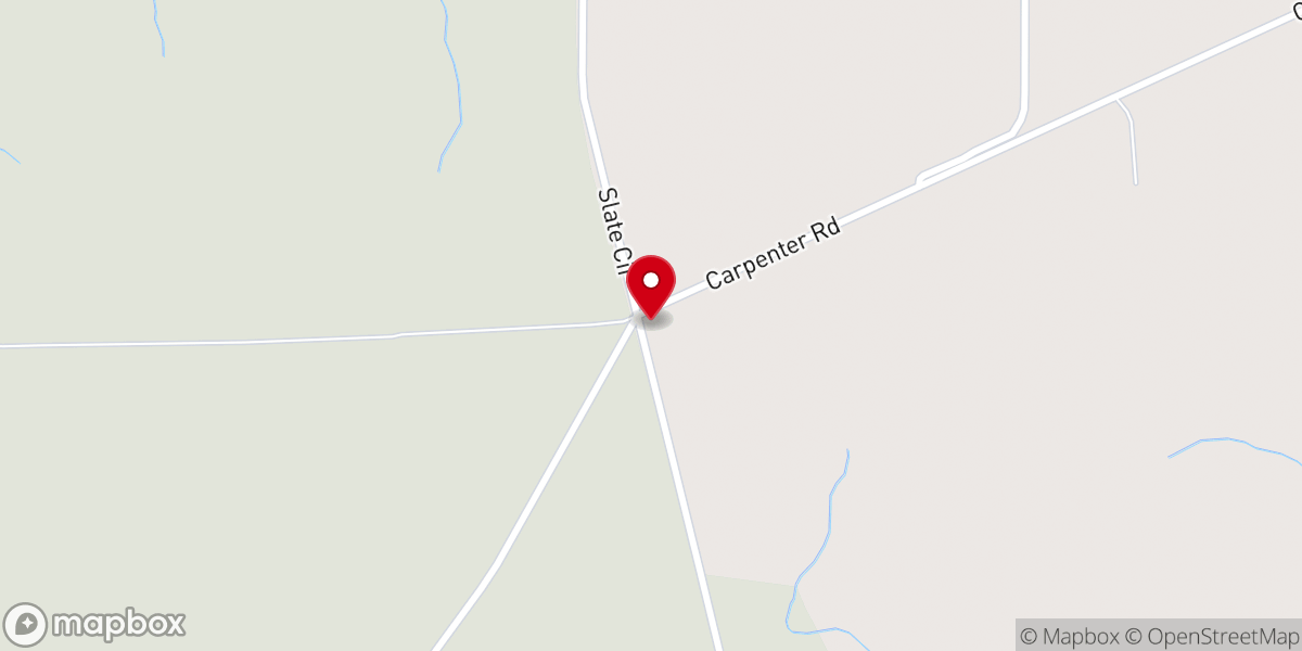 Map showing location of Slates Memorial Church