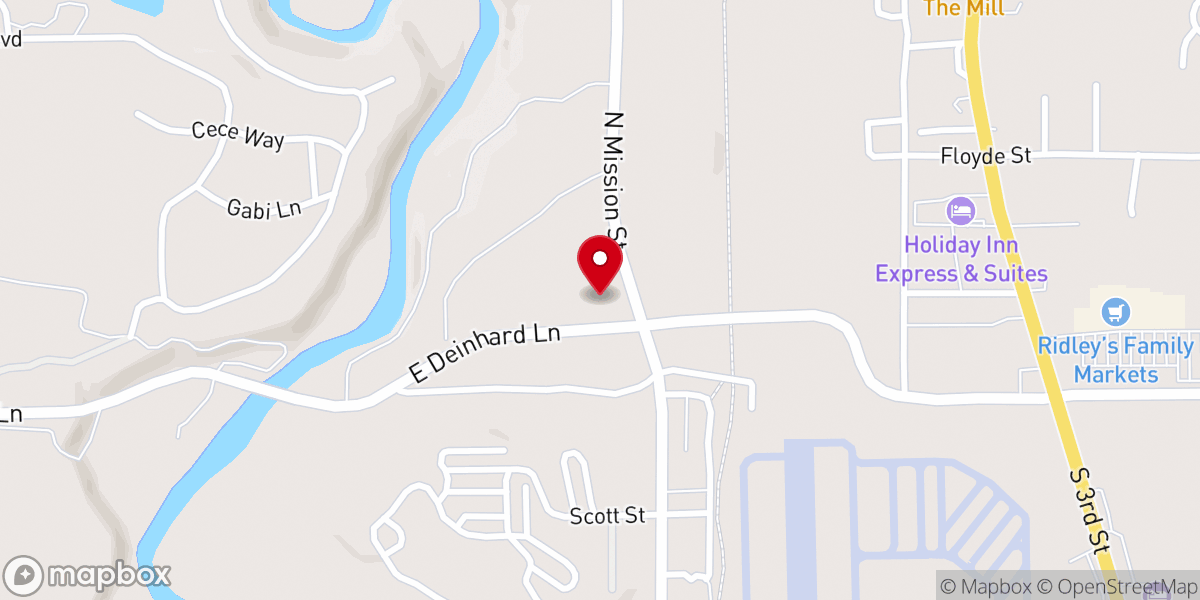 Map showing location of Our Savior Lutheran Church