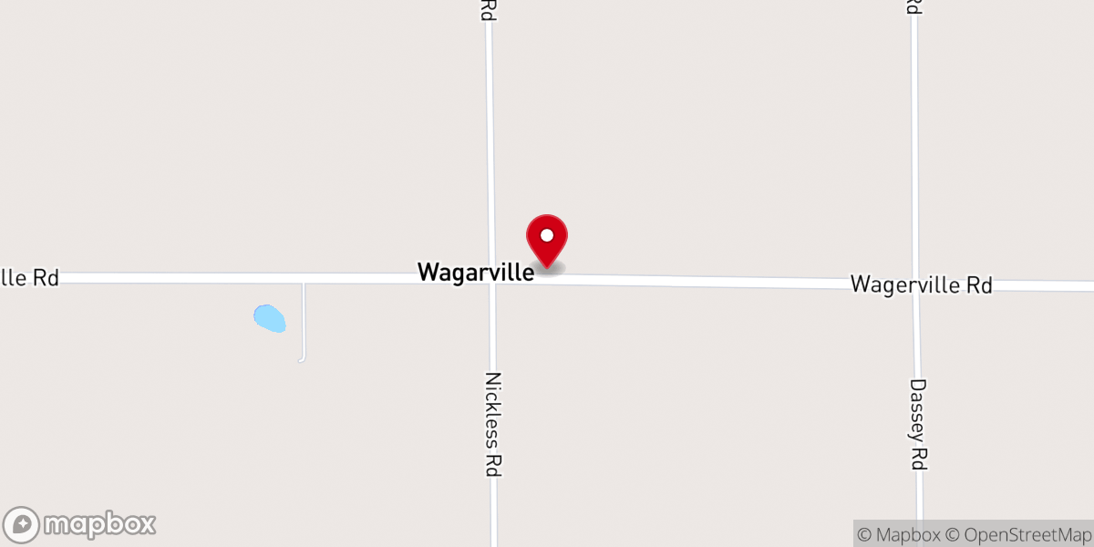 Map showing location of Wagerville United Methodist Church