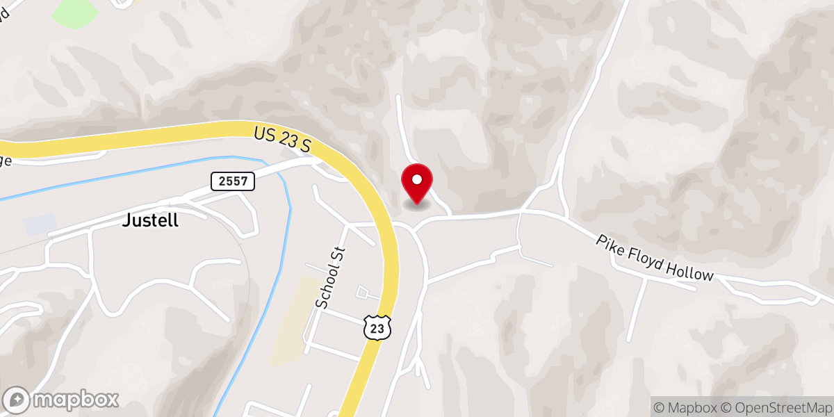 Map showing location of Antioch Baptist Church