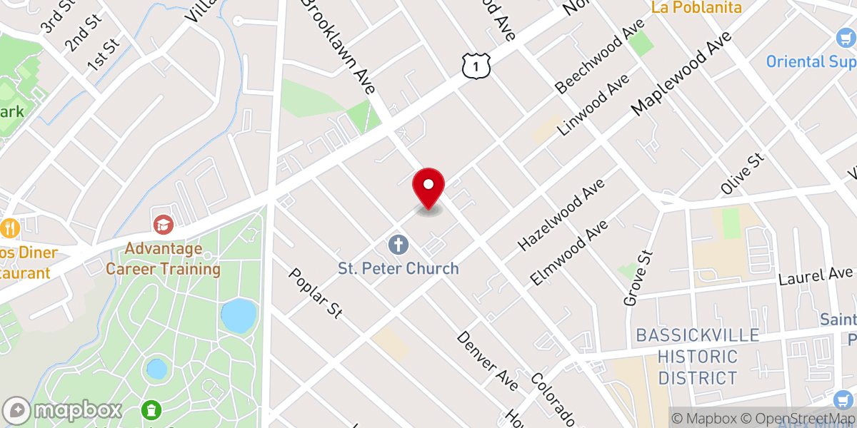 Map showing location of Saint Georges Episcopal Church