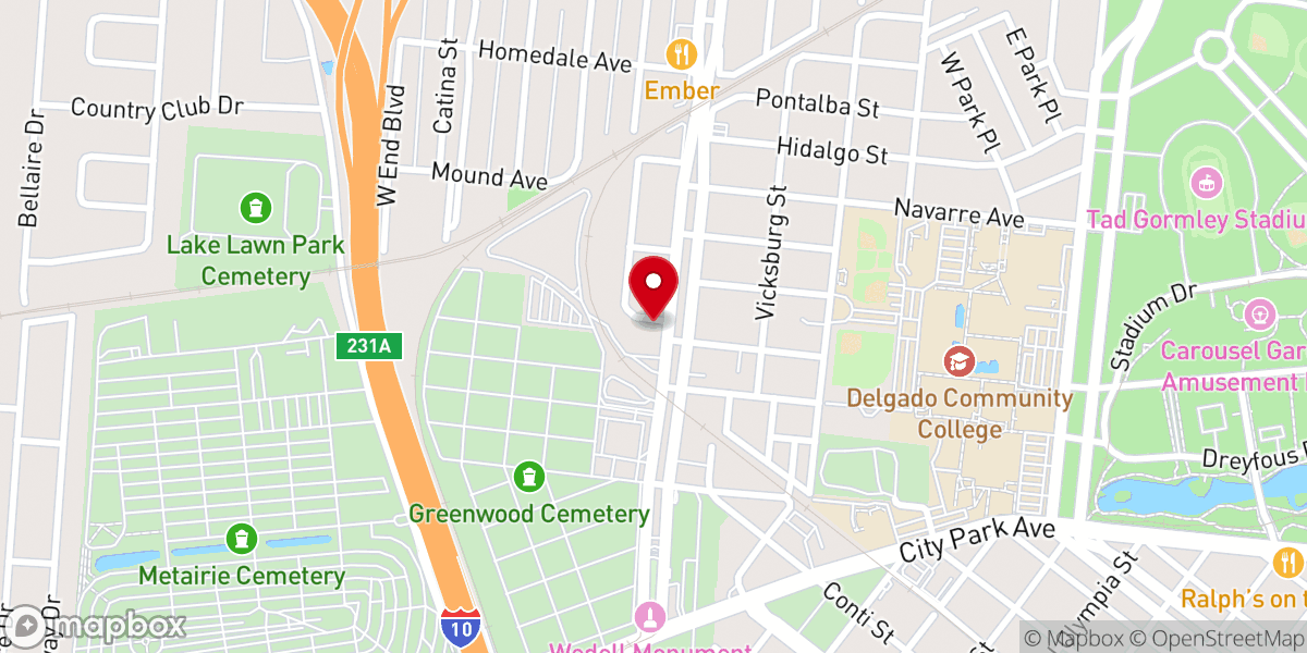 Map showing location of Canal Boulevard Baptist Church