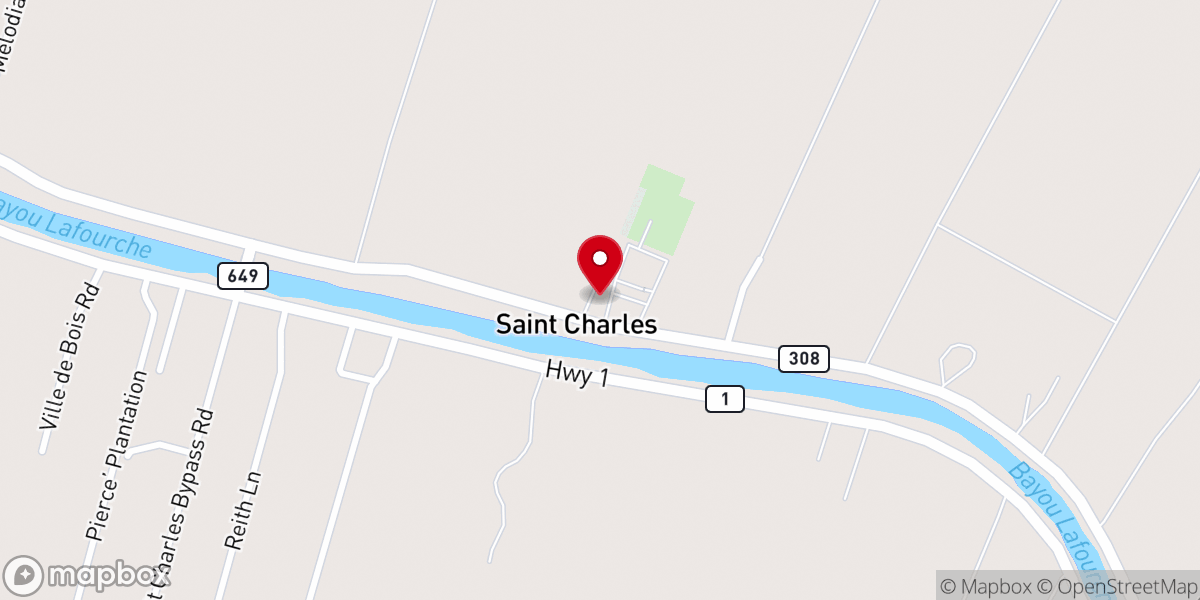 Map showing location of St. Charles Borromeo Catholic Church