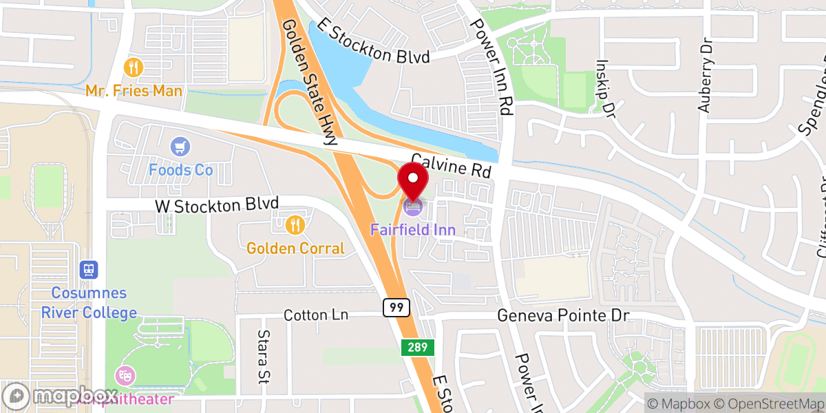 Map showing location of Fairfield by Marriott Inn & Suites Sacramento Elk Grove