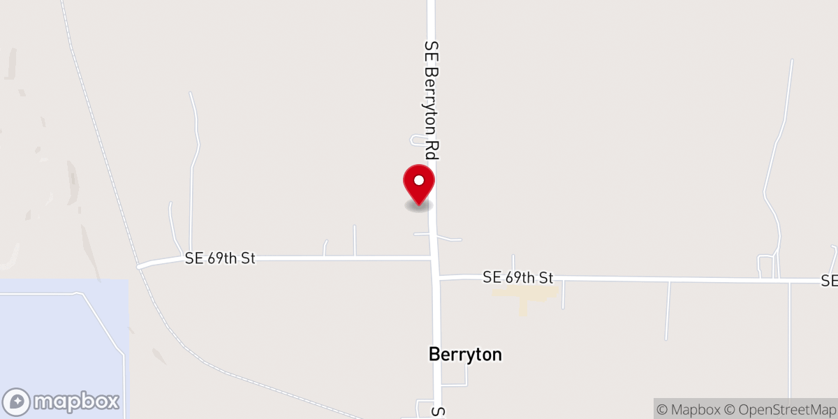 Map showing location of Berryton Baptist Church