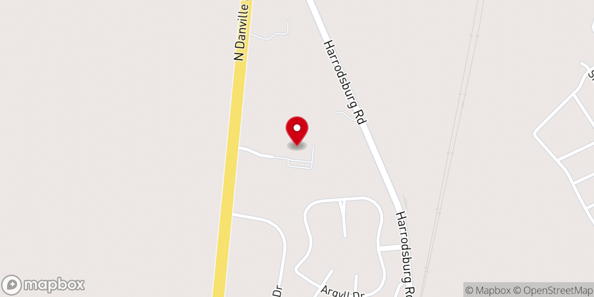 Map showing location of Ashland Danville