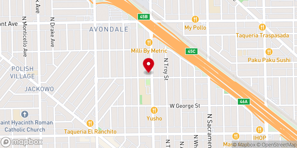 Map showing location of Chicago Lake Shore Hispanic Seventh-day Adventist Church